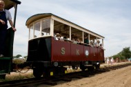 Semi Open Coach built on a Butterley wagon 647 on holiday at Preston, Canterbury