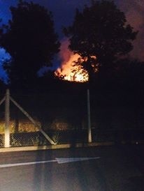 Ticket office on fire