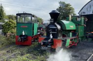 Victor and Melior outside the Engine Shed at Kemsley Down in September 2021