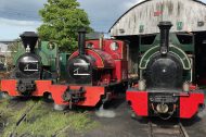 Premier back to the future - Melior, Leader and Premier outisde the engine shed at Kemsley Down during Three Brazils Weekend